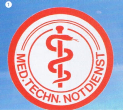 Schild: Med.-techn. Notdienst